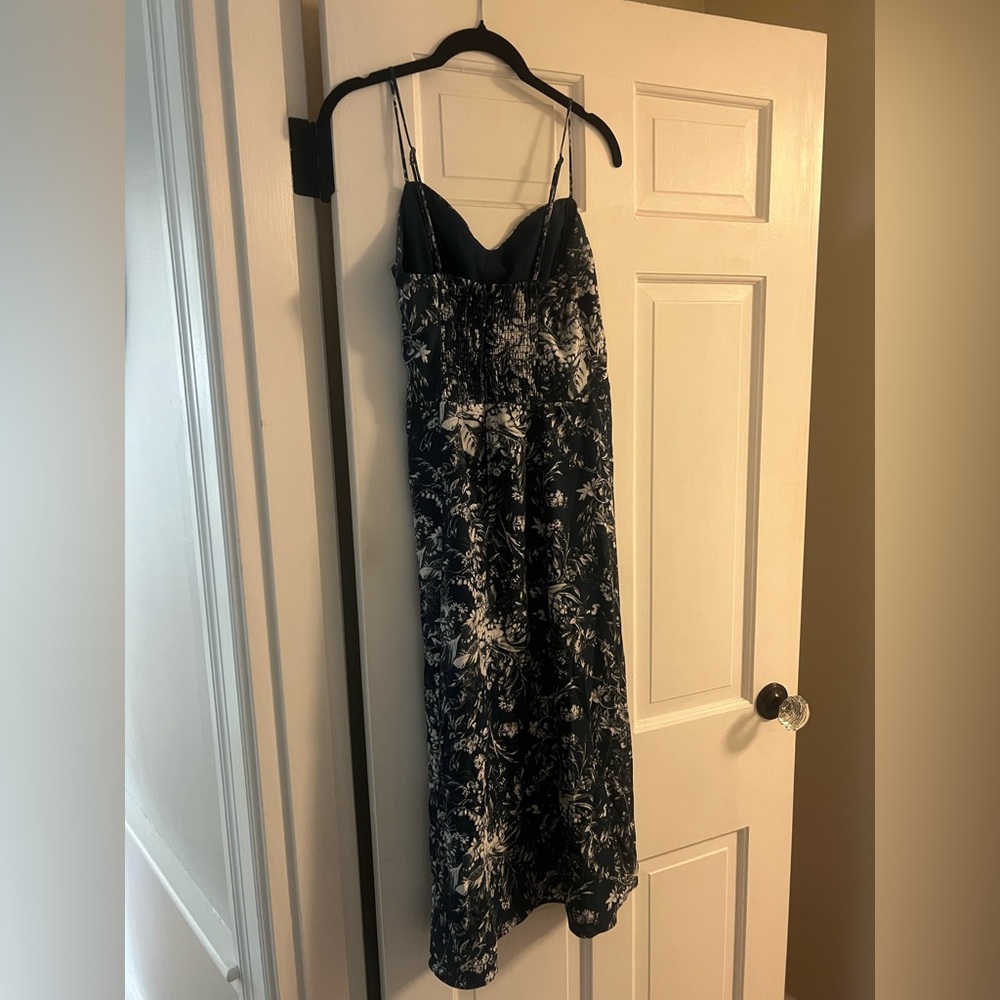 Abercrombie & Fitch Navy Floral Midi  Dress